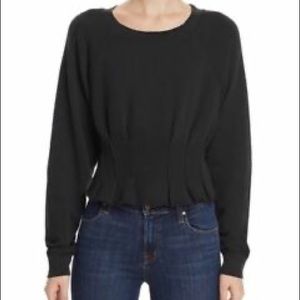 Current Elliott The Pintuck Crewneck Black